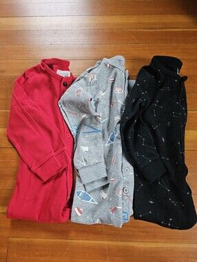 Toddler Long Johns Trio - Red, Grey, Black Constellation
